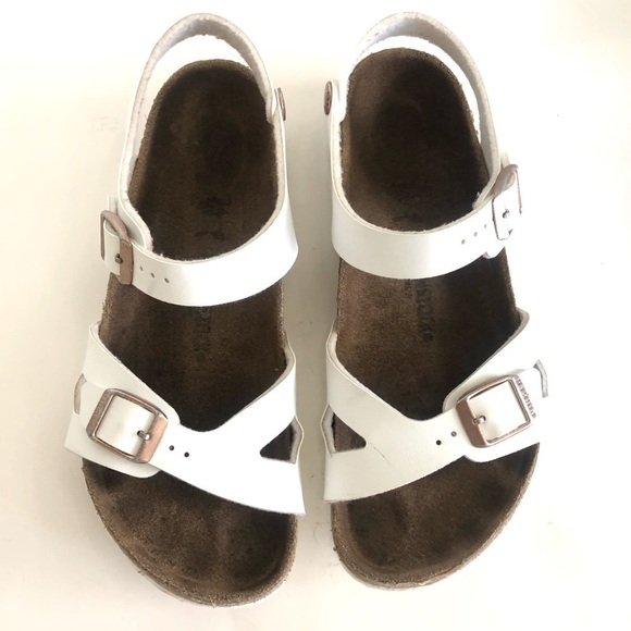Birkenstock Girls Rio Birko-Flor  White Sandals Size 3-3.5/34 - Picture 1 of 16